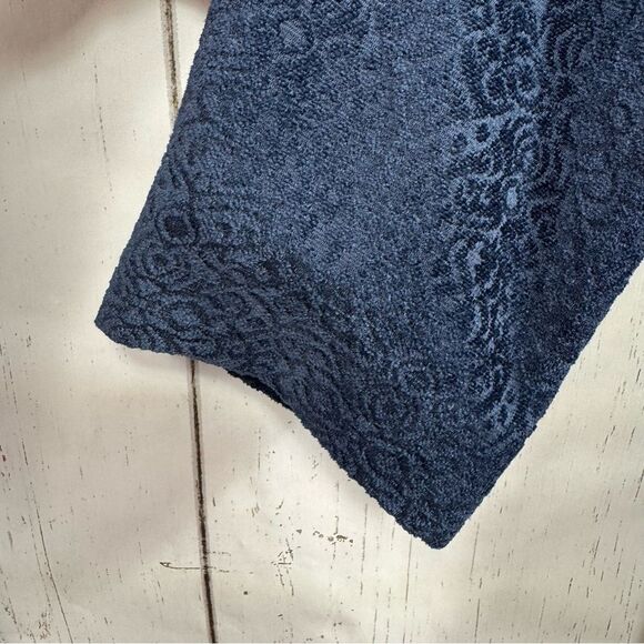 Vintage Talbots Navy Jacquard Silk Trim Blazer Classic Elegant Quiet Luxury - Picture 7 of 13